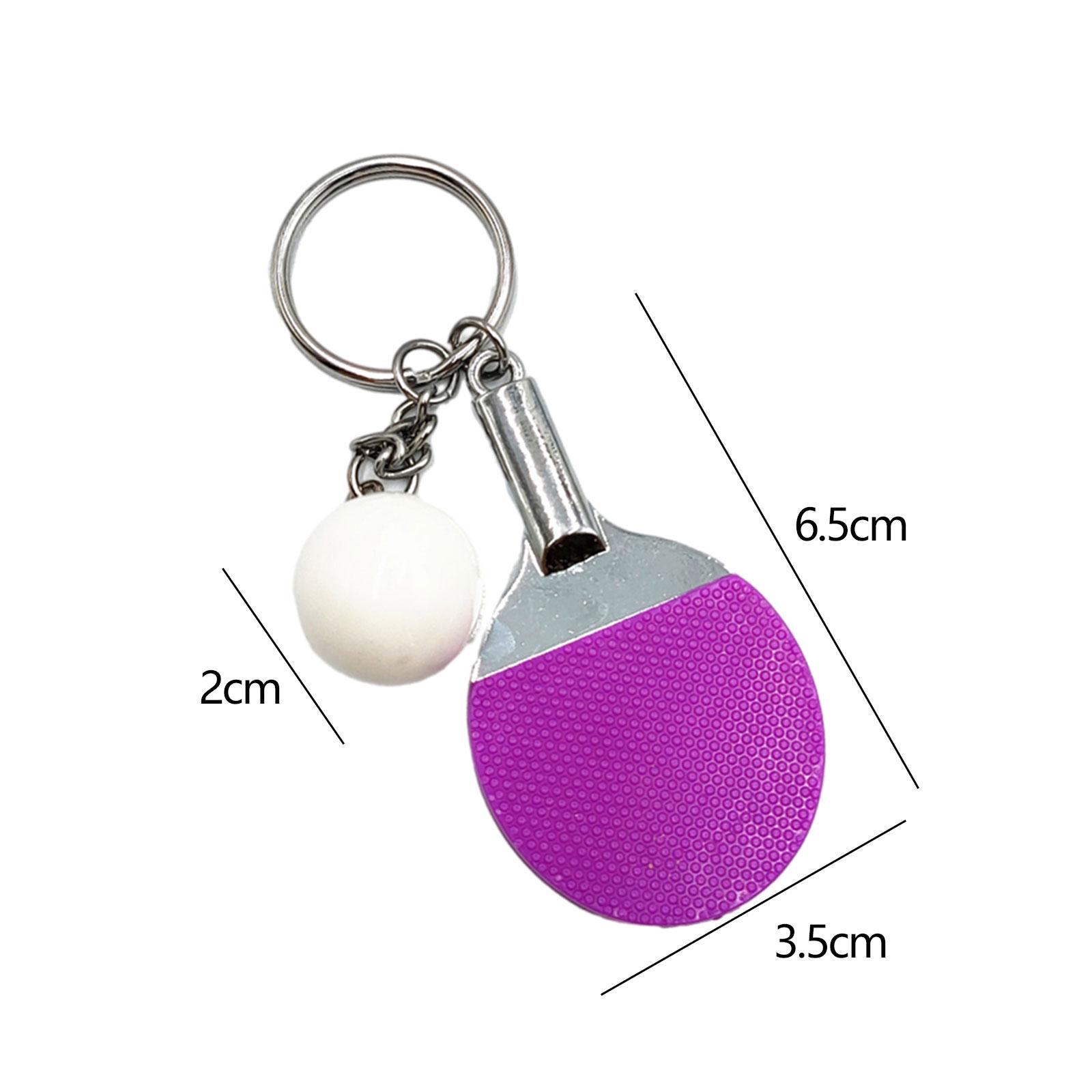 Table Tennis Keychain - Cute Table Tennis Metal Keychain Sports