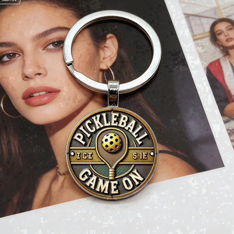 Table Tennis Keychain - Retro style table tennis game black