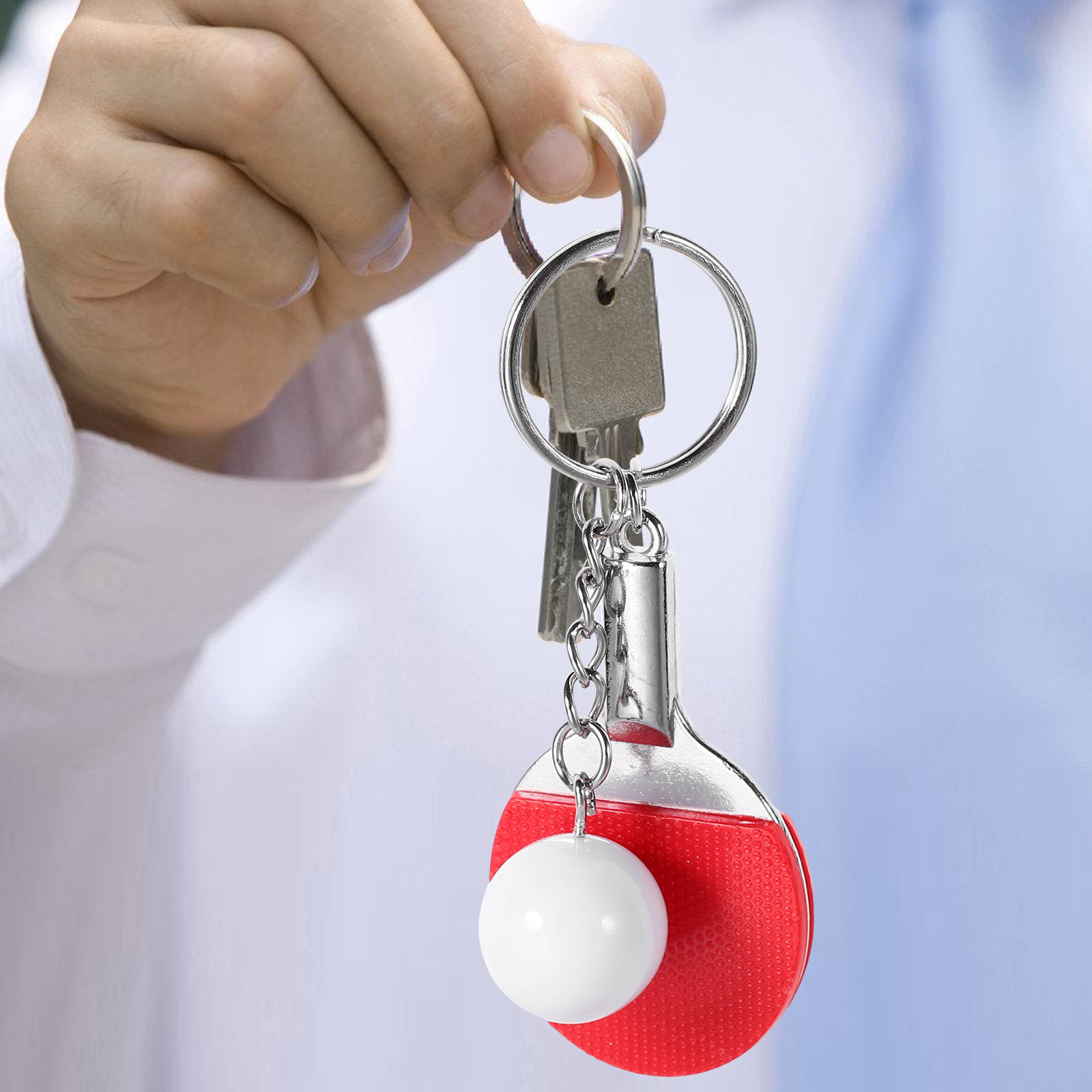 Table Tennis Keychain - 6Pcs Sports Ball Keychain Set Table