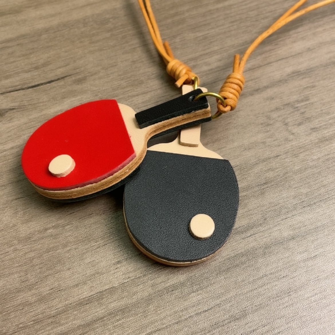 Genuine Leather Table Tennis K - Table Tennis Keychain ulasan dan harga