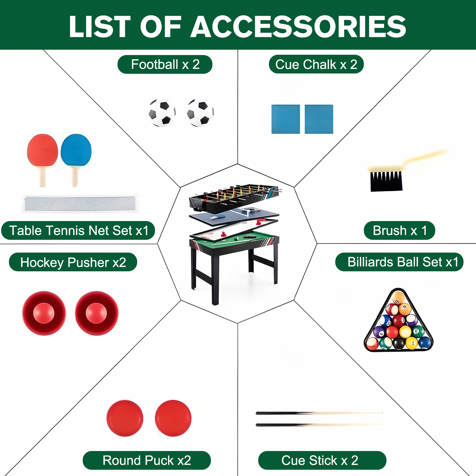 4-In-1 Combo Game Table Set wi - Table Tennis For Kids ulasan dan harga